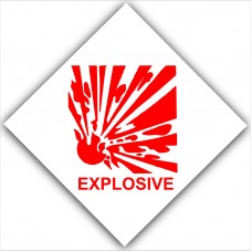 6 x Explosive - Red on White,External Self Adhesive Warning Stickers-Explosives Health and Safety Sign 